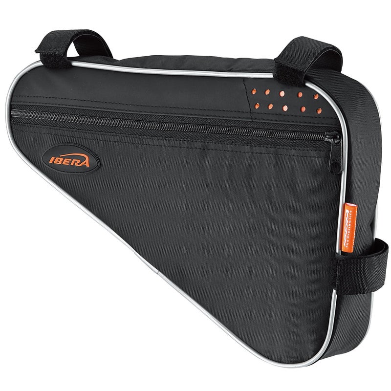 IBERA Bike Bag with Big Storage Size (3L&5L) - Water-Resistant Bike Frame Bag Triangle - Bicycle Pouch for Wallets, Phone & Tools - Bike Bags Fits Most Bicycles - Reflective Trim - Image 2